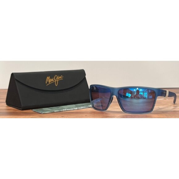 Maui Jim 839-03S Blue Hawaii Alenuihaha Blue Black Stripe Sunglasses